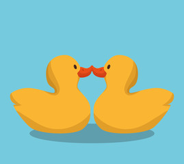 cute ducks toy icon vector illustration design