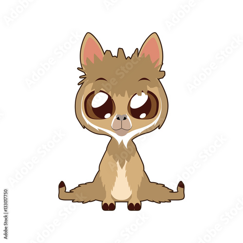 "Cute Alpaca vector illustration art in flat color" Stock image and