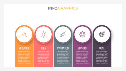 Infographic element, chart with 5 steps, labels