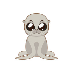 Cute seal vector illustration art in flat color