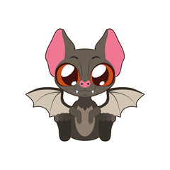 Cute bat vector illustration art in flat color