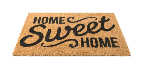 Home Sweet Home Welcome Mat Isolated on a White Background.
