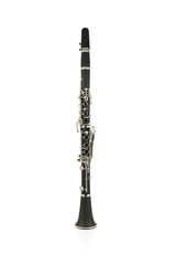 Black beautiful flute in the vertical position isolated on a white background