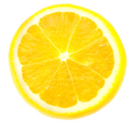 Fototapeta na wymiar sliced lemon closeup isolated on a white background