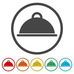 Food cover vector icon, Food Serving Tray Platter Icon