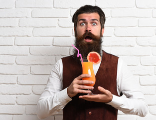 Fototapeta premium surprised handsome bearded man