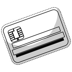 Fototapeta premium credit card icon over white background. mobile payments design. vector illustration