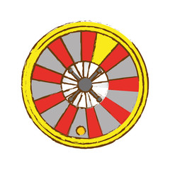 casino roulette wheel icon over white background. gambling games concept. colorful design. vector illustration