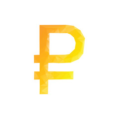 Polygonal ruble sign.