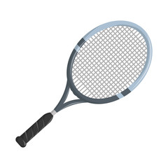 tennis racket icon over white background. vector illustration