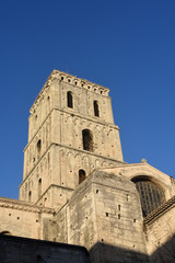 Fototapeta na wymiar Bell tower of Romanesque Cathedrale Saint-Trophime of Arles, Fra