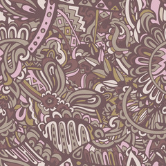 Seamless wave hand drawn pattern, waves background