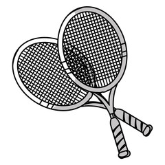 tennis rackets icon over white background. vector illustration