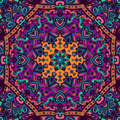 Colorful Ethnic Festive Abstract Floral Vector Pattern