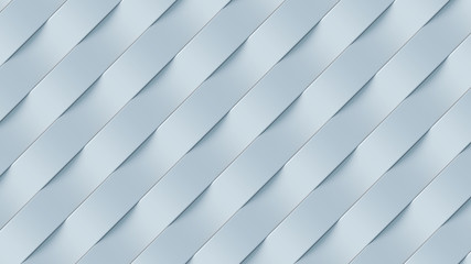 White wave band abstract surface pattern. 3d rendering