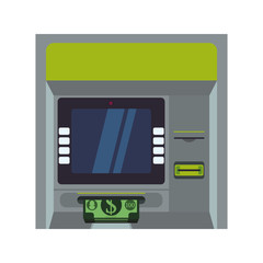 atm icon over white background. colorful design. mobile payment concept. vector illustration