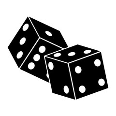 pair of dices icon over white background. vector illustration