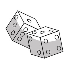 pair of dices icon over white background. vector illustration