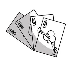 poker cards icon over white background. gambling games design. vector illustration