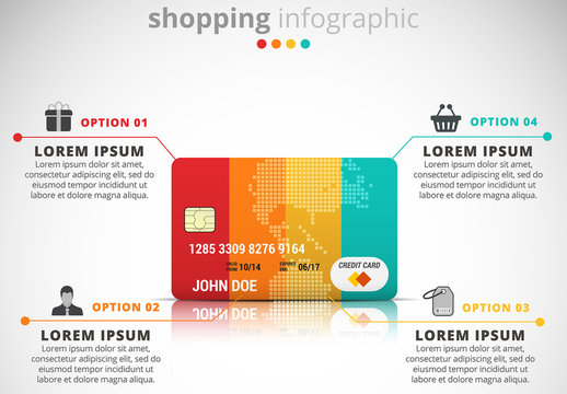 Shopping Infographic with Credit Card Illustration 1