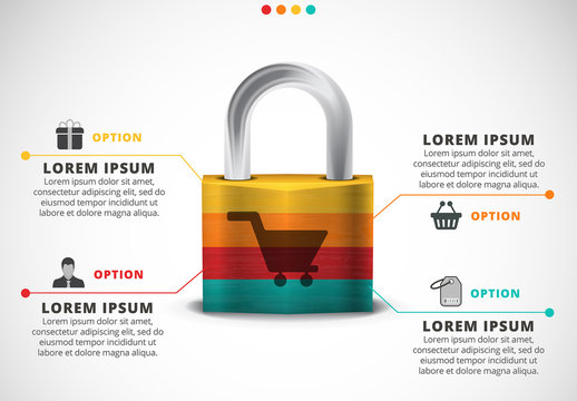 Shopping Infographic with Lock Illustration