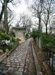 Cobblestone Walkway in Père Lachaise Cemetery