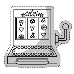 casino slot machine icon over white background. gambling games design. vector illustration