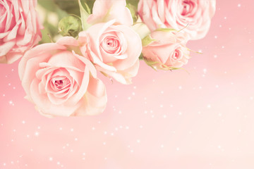 Floral background with roses and place for text