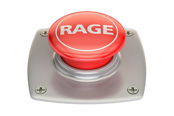 Fototapeta premium Rage Red Button, 3D rendering