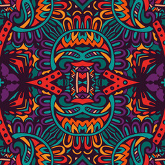 Abstract festive colorful vector ethnic pattern