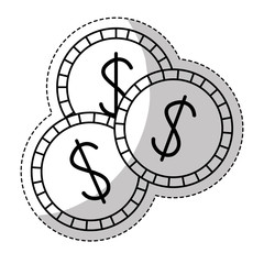 casino chips icon over white background. vector illustration