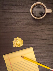 Desk, Paper, Pencil, Coffee, Copy Space
