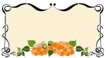 cornice liberty rettangolare fiore arancione © Loretta