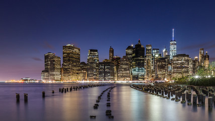 New York Skyline brooklyn view long exposure