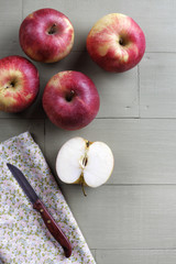 Organic apples on the table