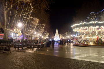 Christmas in the historic center of Avignon, Provence, France