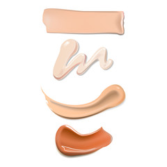 Lipstick smears isolated on white.