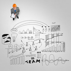 Engineer man and his business strategy