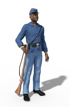African American Civil War Union Soldier Standing