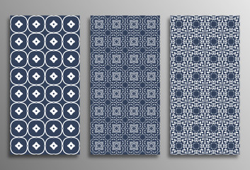 Set vintage universal different seamless eastern patterns