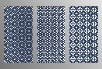 Set vintage universal different seamless eastern patterns
