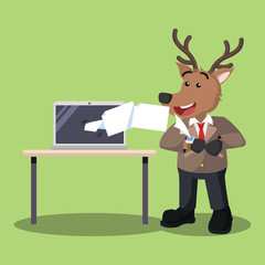 business deer receiving data from his smart watch