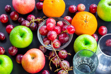 Mixed fresh fruits for healthy eating and dieting