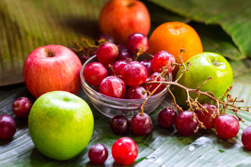 Naklejka na ściany i meble Mixed fresh fruits for healthy eating and dieting