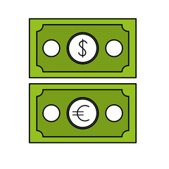 cash money bills icon image vector illustration design 