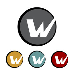 Letter W Circle Logo Template