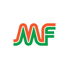 Initial Letter MF Linked Design Logo