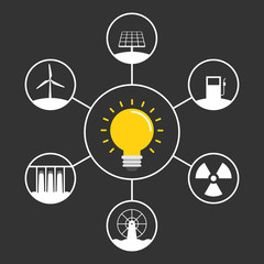 Renewable energy concept icon vector illustration