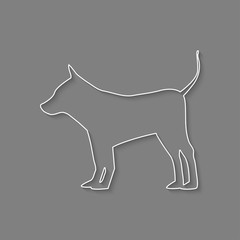 dog  line icon vector
