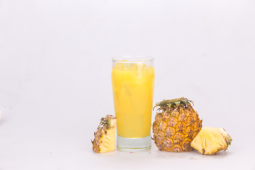 pineapple juice isolated on white